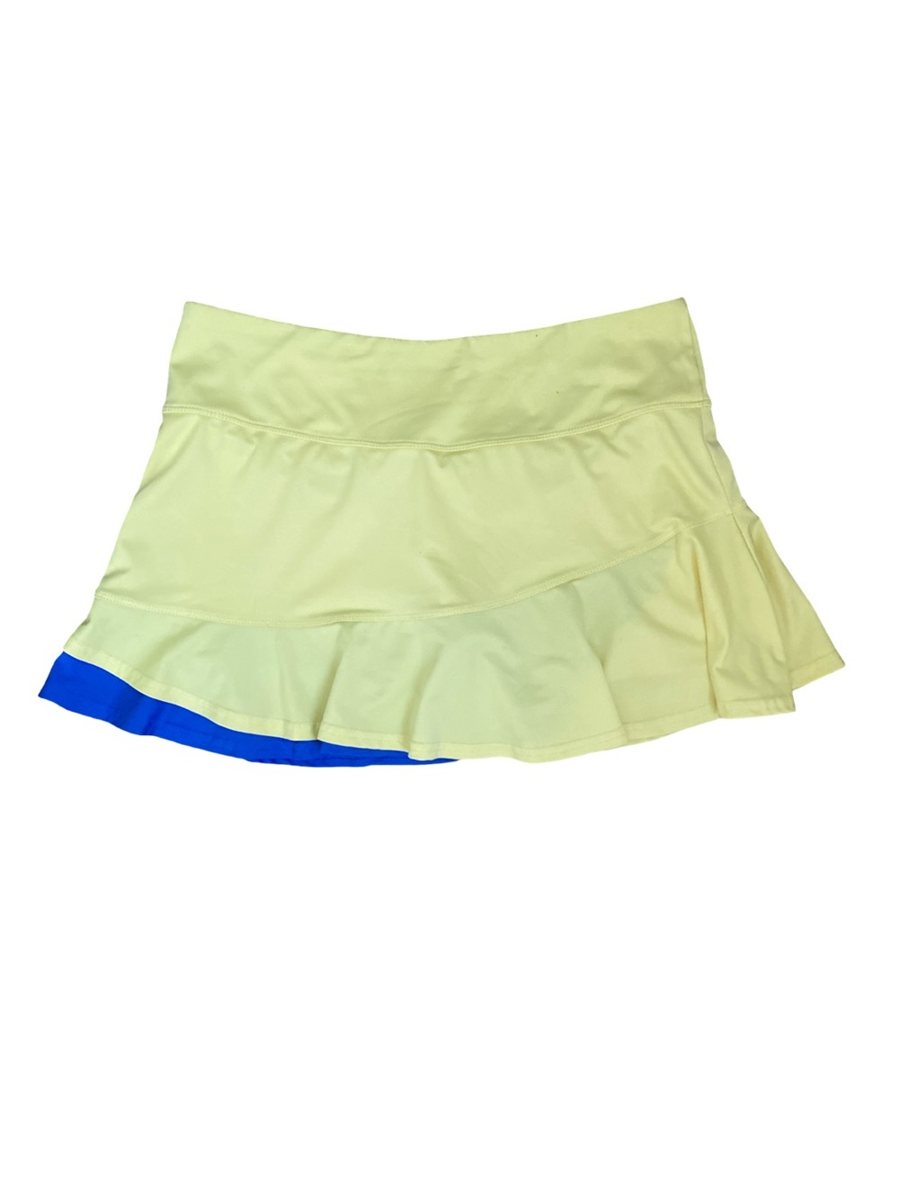 Bolle Yellow Ruffle Tennis Skort with Blue Trim- M